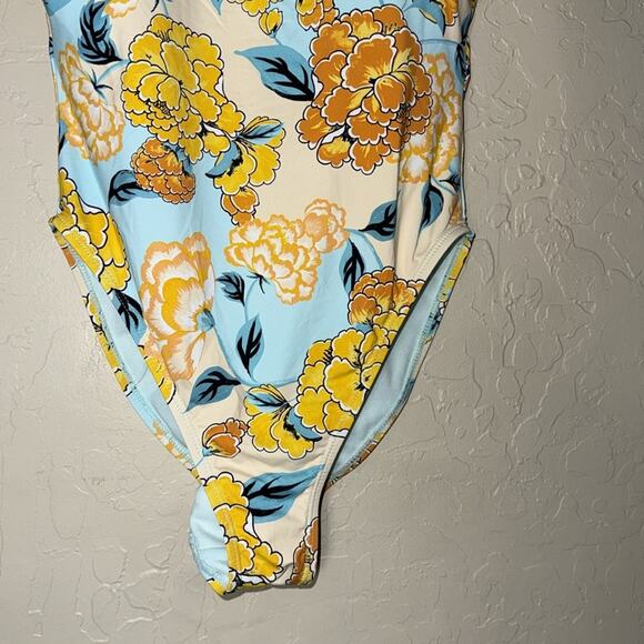 The Bikini Lab Spanish Bloom Floral High Leg Open Back one piece swimsuit - Picture 3 of 9